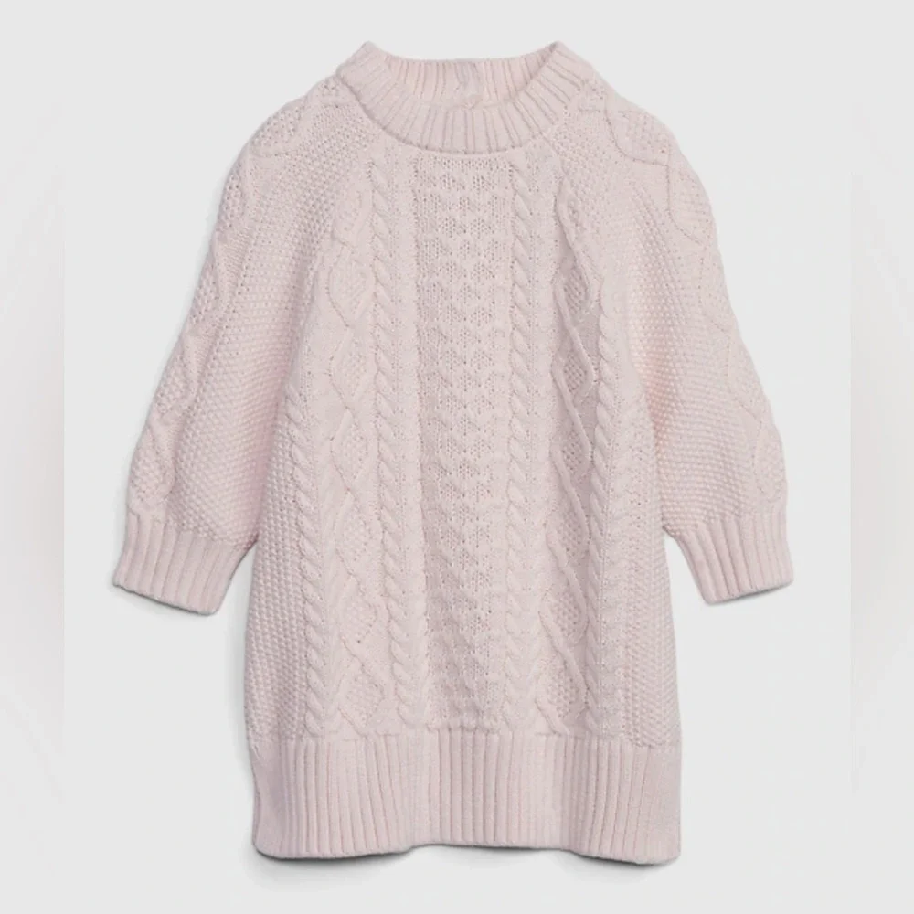 Baby Gap Cable Knit Long Sleeve Sweater Dress 100% Cotton Size 6-12 Months